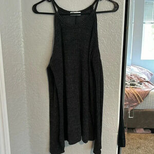 Rsq cold shoulder waffle sweater